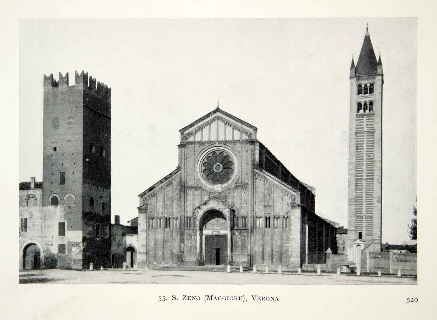 1915 Print Basilica San Zeno Maggiore Verona Italy Church Architecture XECA7