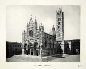 1915 Print Siena Cathedral Gothic Architecture Church Religion Cityscape XECA7