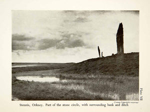 1953 Print Stenness Orkney Scotland Stone Circle Archaeology Ring Brodgar XED5