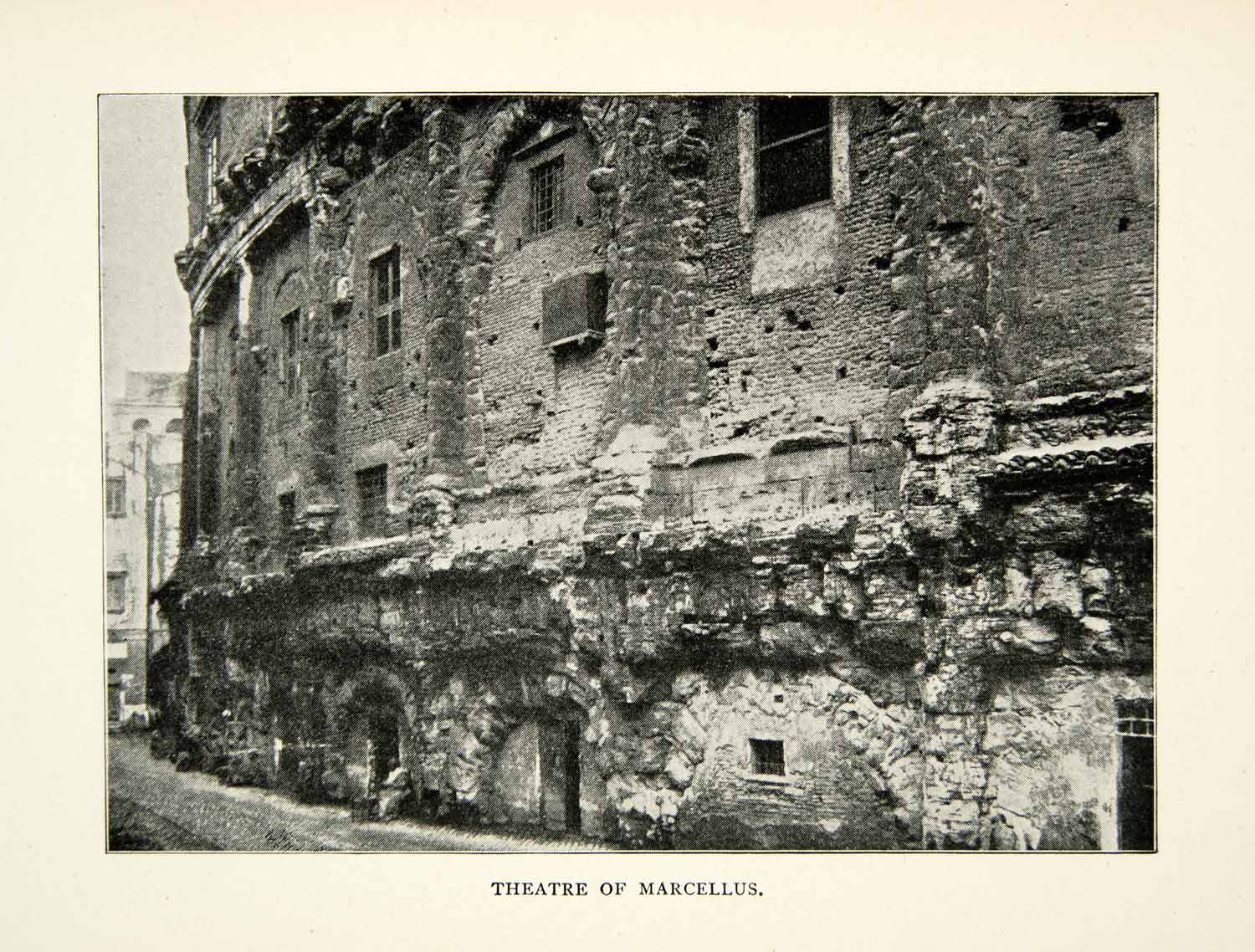1902 Print Rome Edifice Medieval Rione Edifice Theatre Marcellus Sant XEDA3
