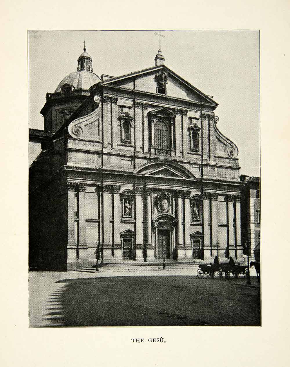1902 Print Baroque Church Gesu Rome Catholic Society Jesus Mannerist XEDA3