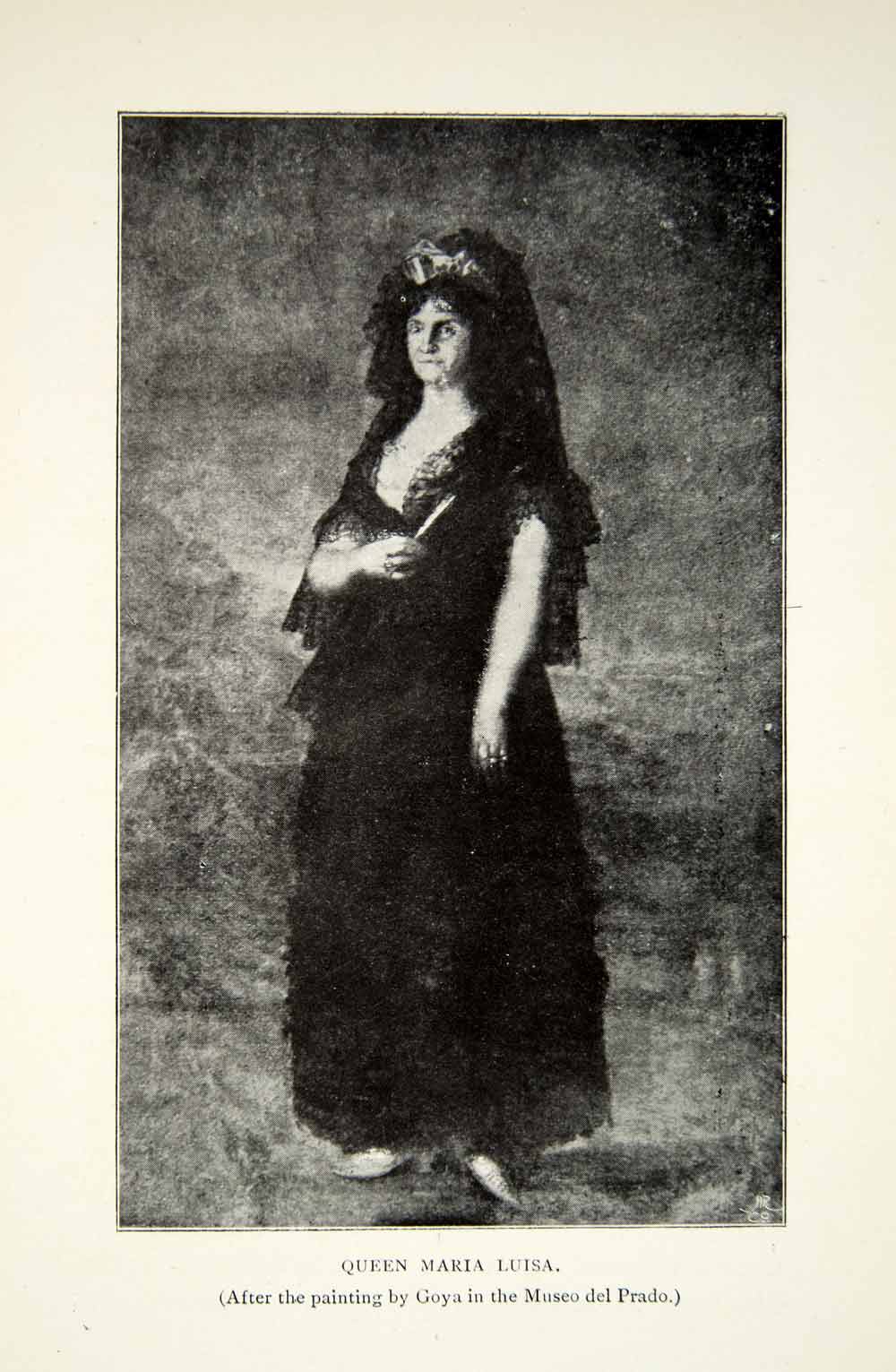 1900 Print Portrait Maria Luisa Parma Queen Spain King Charles IV Empress XEDA5