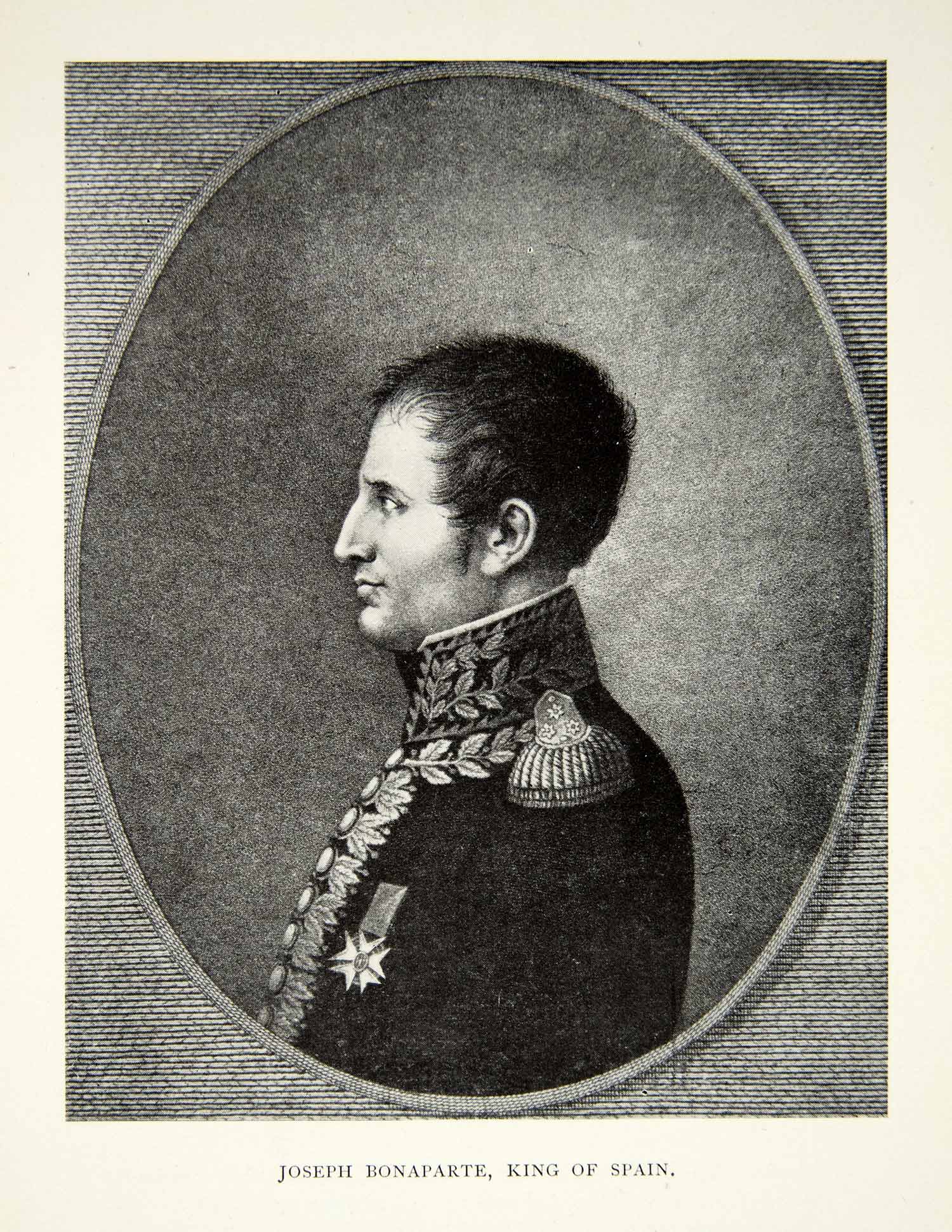 1900 Print Portrait Joseph Napoleon Bonaparte Naples Spain King Count XEDA5
