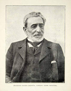 1900 Print Praxedes Mateo Sagasta Freemason Prime Minister Liberal Party XEDA5