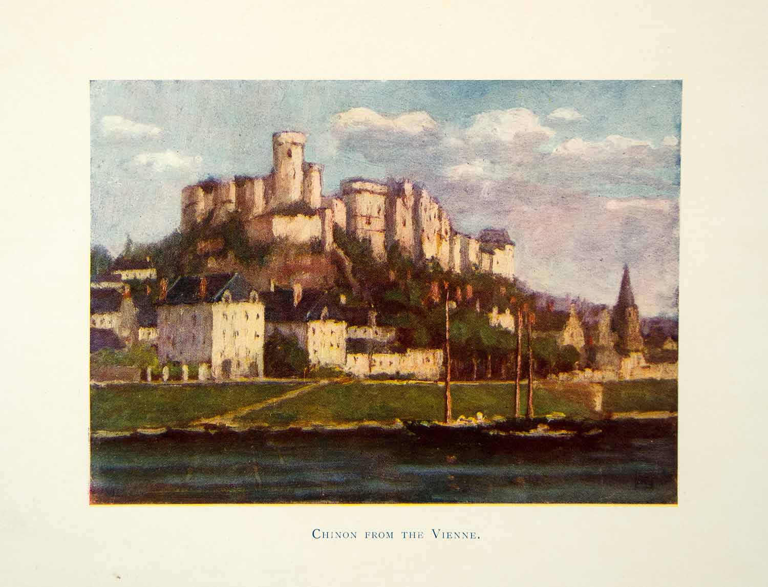 1906 Print A B Atkinson Chinon Vienne Indre-et-Loire France French Art XEDA7