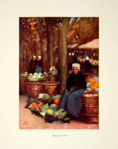 1906 Print Market Day A B Atkinson Portrait Produce Marketplace Bazaar XEDA7