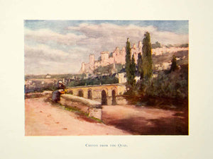 1906 Print A B Atkinson Chinon Quay France French Cityscape Indre-et-Loire XEDA7