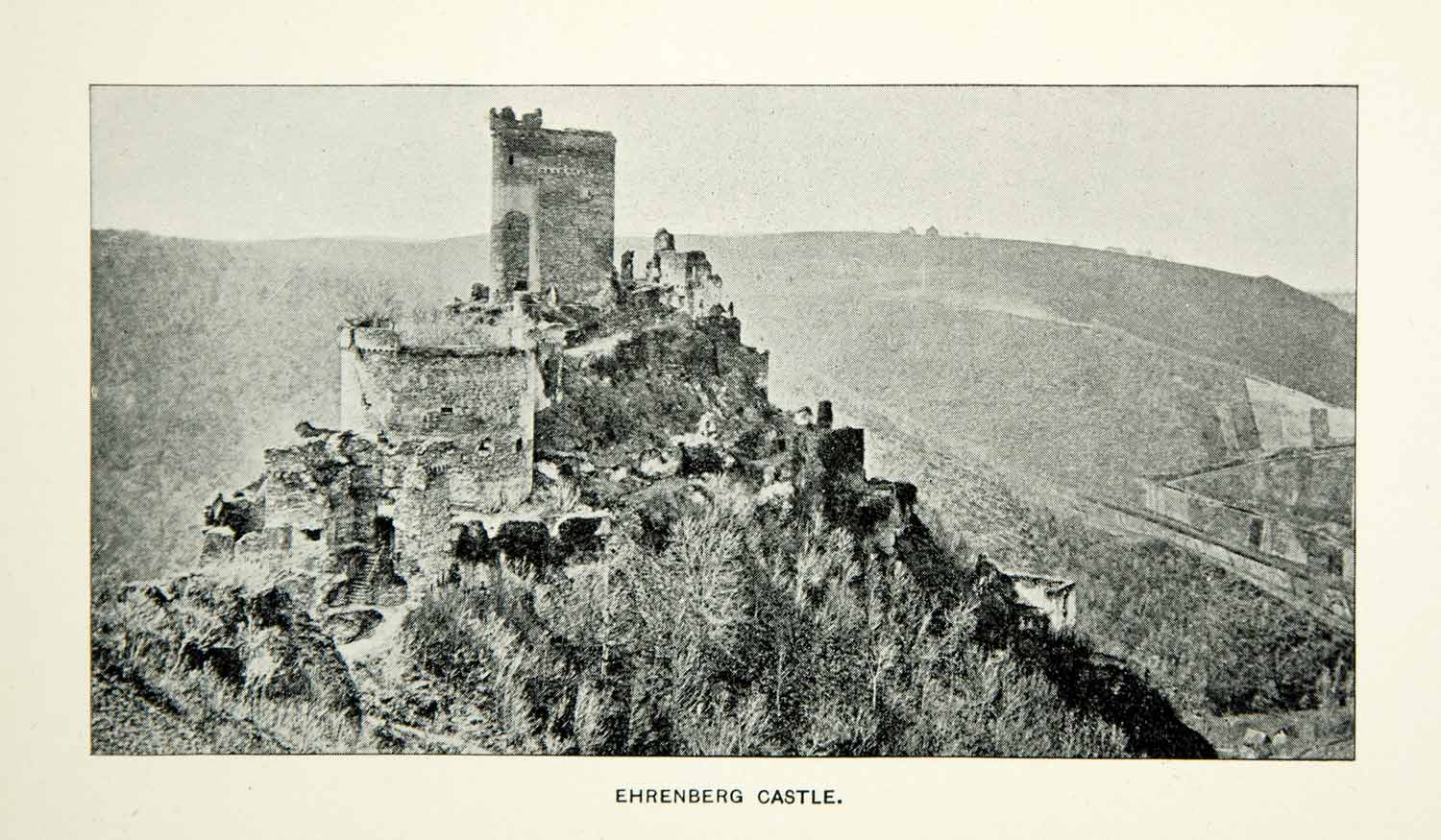 1884 Print Ehrenberg Castle Austria Landmark Hilltop Mountain Fortress XEDA8