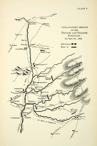 1904 Print Map Peninsular War French Spanish Positions Schematic Plan XEDA9