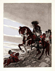 1959 Photolithograph Pierre Brissaud Art Duke Orleans France Cavalry XEE7