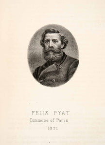 1871 Lithograph F&#233;lix Pyat French Socialist Paris Commune Politician XEE9