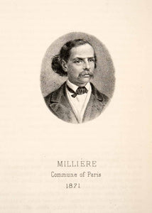 1871 Lithograph Jean Baptiste Milli&#233;re Journalist Paris Commune Deputy XEE9