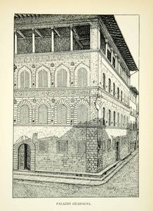 1905 Print Palazzo Guadagni Renaissance Palace Architecture Florence XEEA1