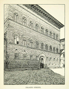 1905 Print Palazzo Strozzi Renaissance Palace Florence Firenze City XEEA1