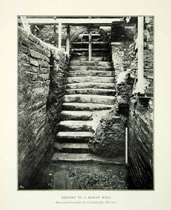 1894 Print Roman Well Campidoglio Florence Steps Archeological Site Ruins XEEA2