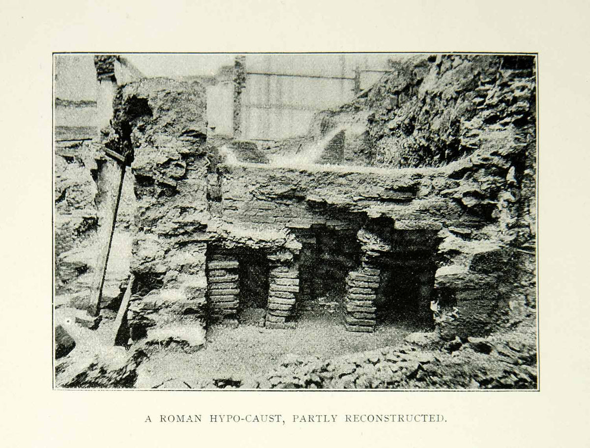 1894 Print Roman Hypocaust Partial Reconstruction Ruins Archeological ...