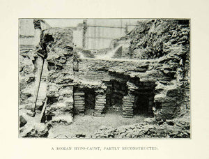 1894 Print Roman Hypocaust Partial Reconstruction Ruins Archeological Site XEEA2