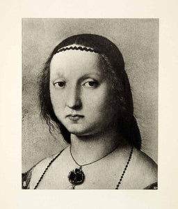 1897 Photogravure Raphael Maddalena Doni Portrait Renaissance Woman XEEA8