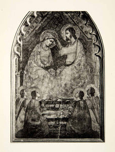 1897 Photogravure Coronation Virgin Church Santa Croce Giotto Fresco Mary XEEA8