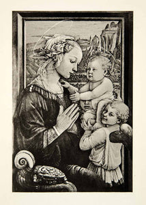 1897 Photogravure Madonna Child Filippo Lippi Cherub Mary Jesus Religious XEEA8