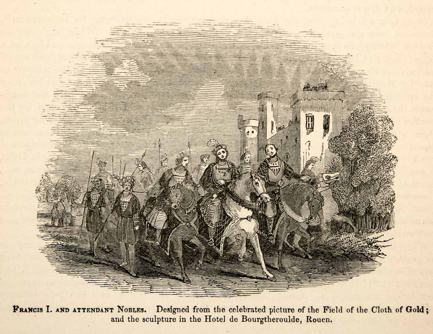 1877 Woodcut Francis First Attendant Nobles French Revolution