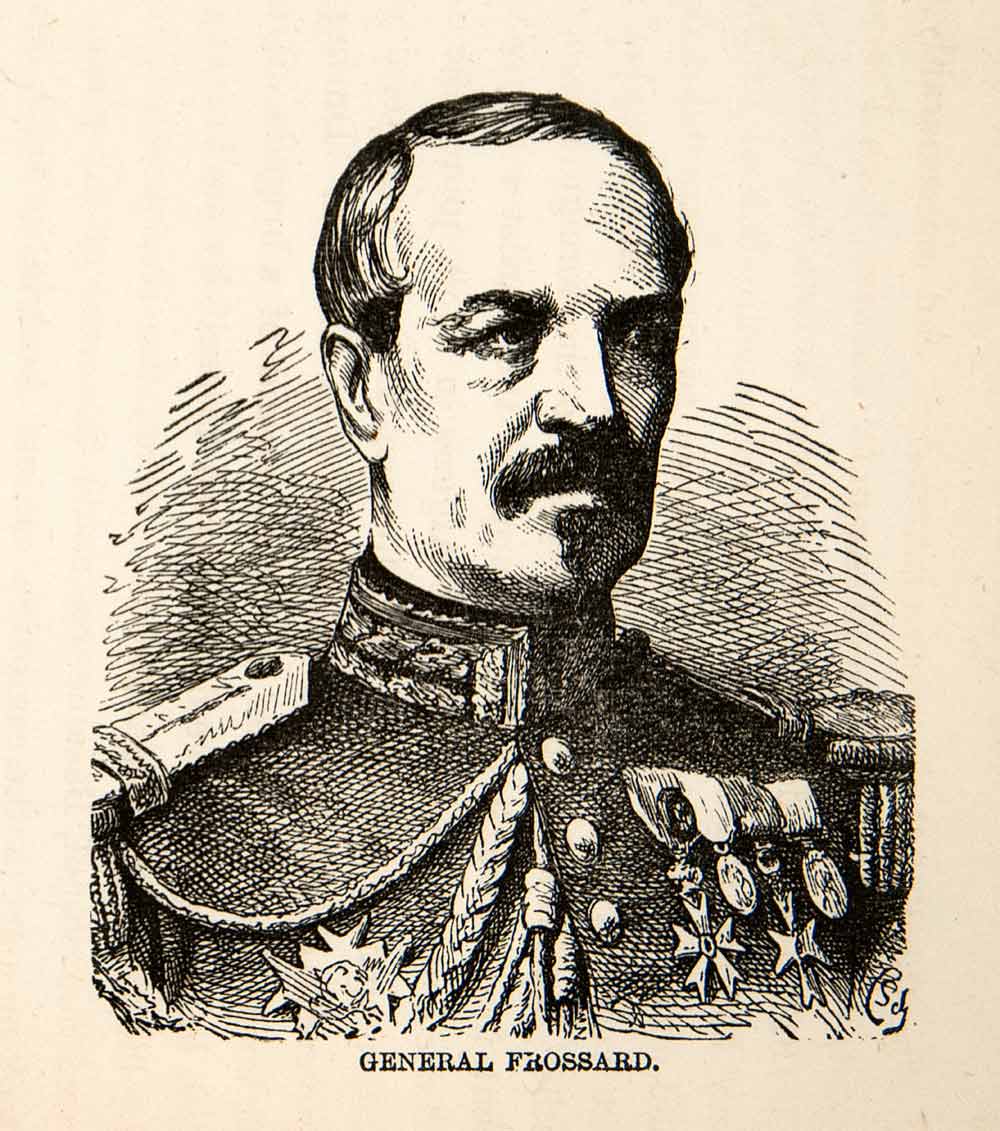 1871 Wood Engraving General Charles Auguste Frossard Franco Prussian War XEF7