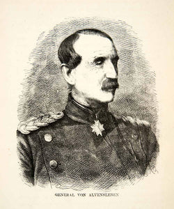 1871 Wood Engraving Major General Ludolf Von Alvensleben Franco Prussian XEF7