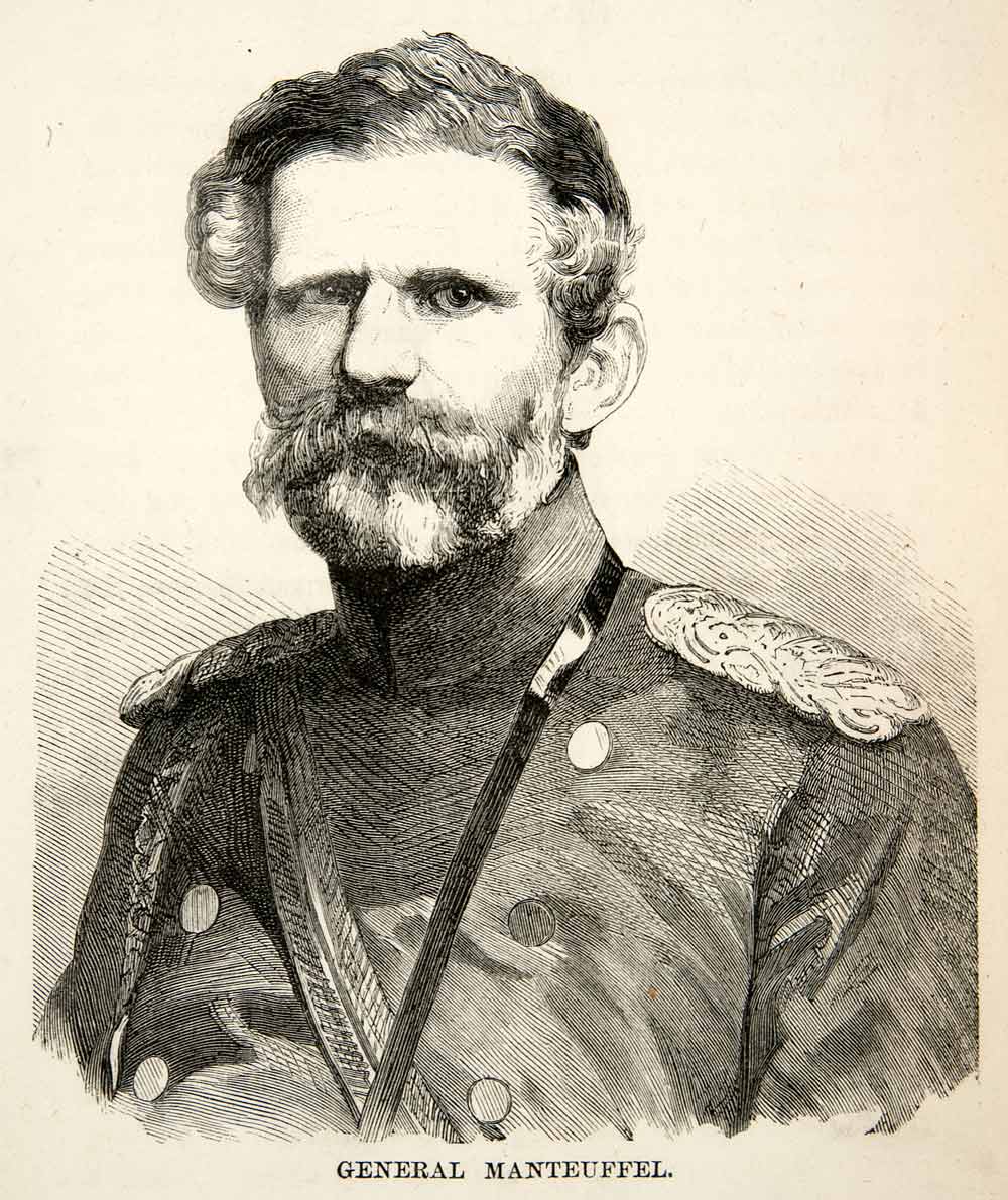 1871 Wood Engraving General Edwin Freiherr Von Manteuffel Franco Prussian XEF7