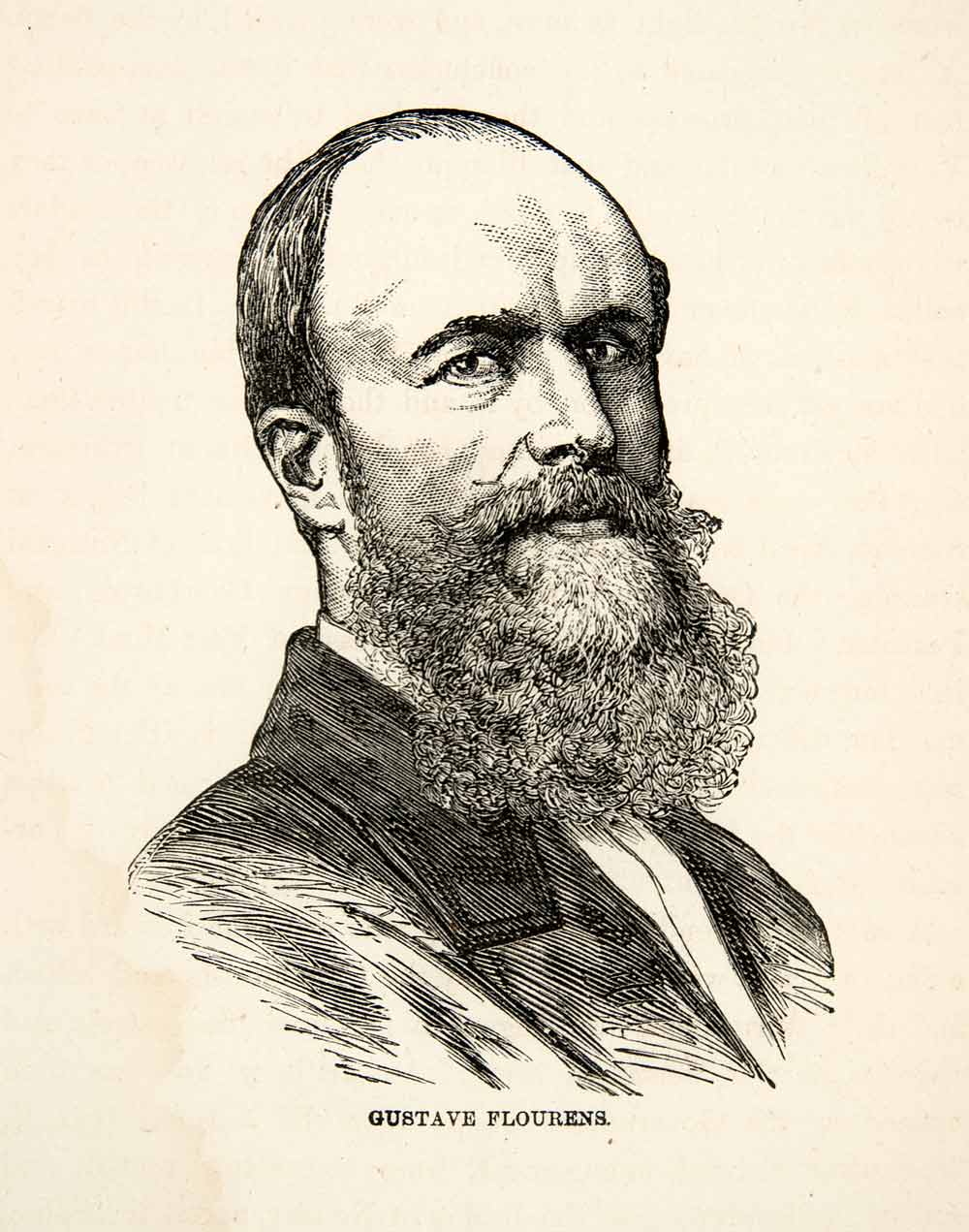 1871 Wood Engraving Gustave Flourens Minister Foreign Affairs Third XEF7