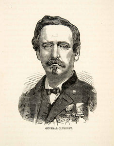 1871 Wood Engraving General Gustave Paul Cluseret Paris Commune Communard XEF7