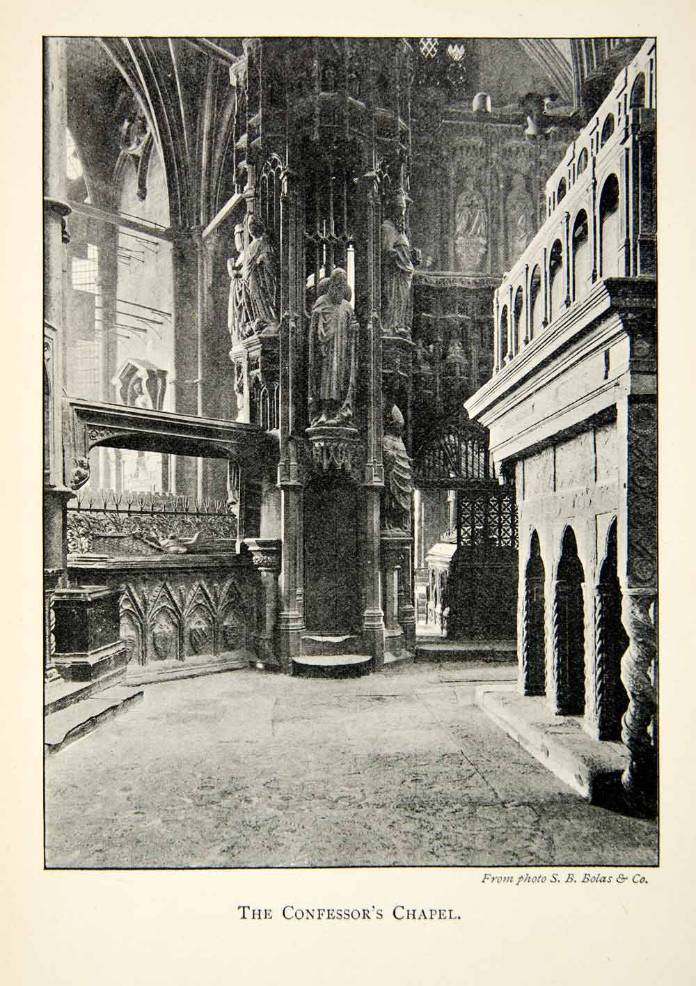 1902 Print Westminster Abbey Confessors Chapel London Church Gothic XEFA1