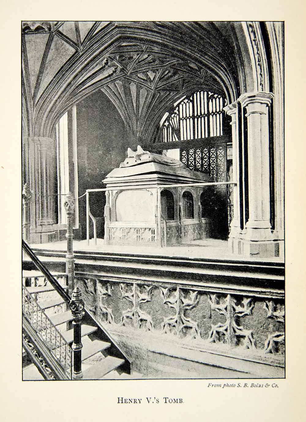 1902 Print Tomb Henry King Royalty Westminster Abbey Church London Gothic XEFA1