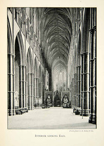 1902 Print Nave Westminster Abbey Church Gothic London England Vault XEFA1