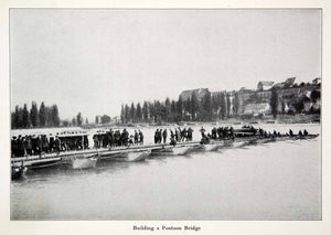 1914 Print German Engineers Soldiers World War One Pontoon Bridge XEFA7