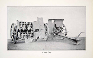 1914 Print Germany World War One Field Gun Artillery Ordinance Cannon XEFA7