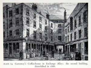 1951 Print Garraways Coffee House Cafe Exchange Alley London England XEGA2