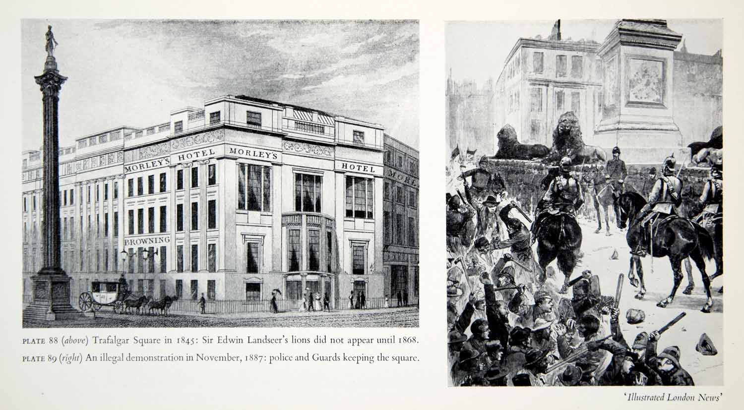 1951 Print Trafalgar Square London England Demonstration Protest Rebel XEGA2