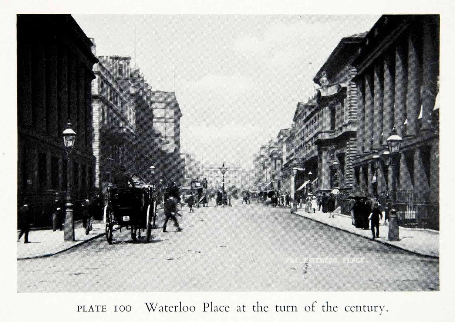 1951 Print Waterloo Place Street London England Westminster Lamppost XEGA2