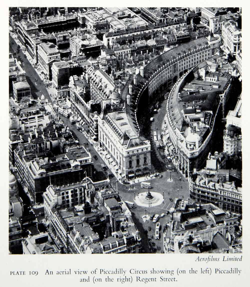 1951 Print Piccadilly Circus London England Westminster Square West End XEGA2