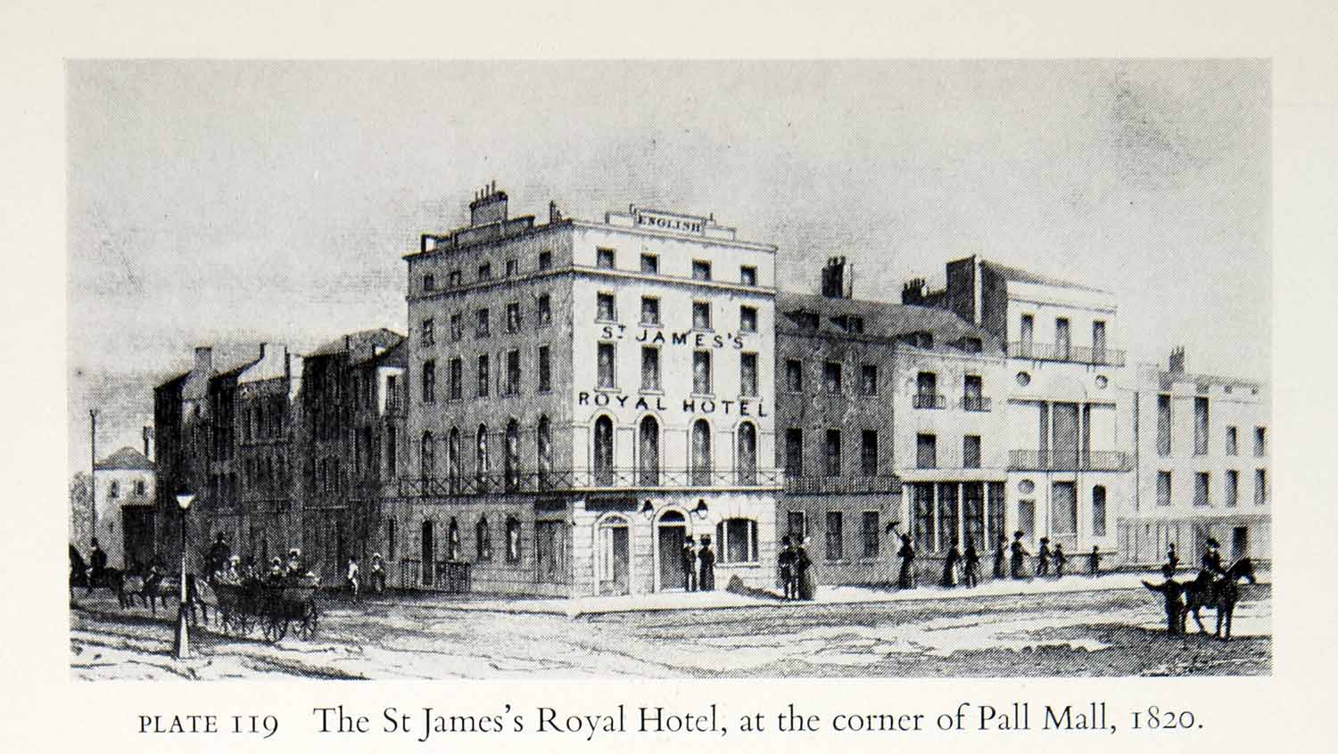 1951 Print Saint James Royal Hotel Pall Mall Street London England XEGA2