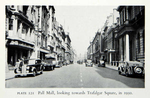 1951 Print Pall Mall Street Westminster London England Trafalgar Traffic XEGA2