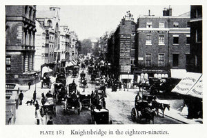 1951 Print Knightsbridge London England Carriage Coaches Horse Shopping XEGA2