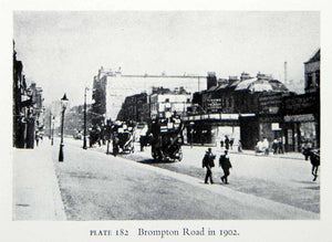 1951 Print Brompton Road Knightsbridge London England Kensington Chelsea XEGA2