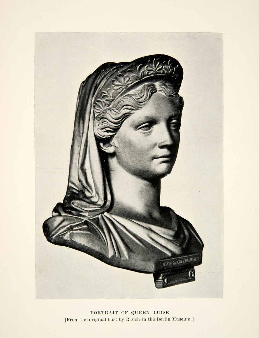 1896 Print Portrait Queen Louise Mecklenburg-Strelitz Prussian Royalty Art XEGA9