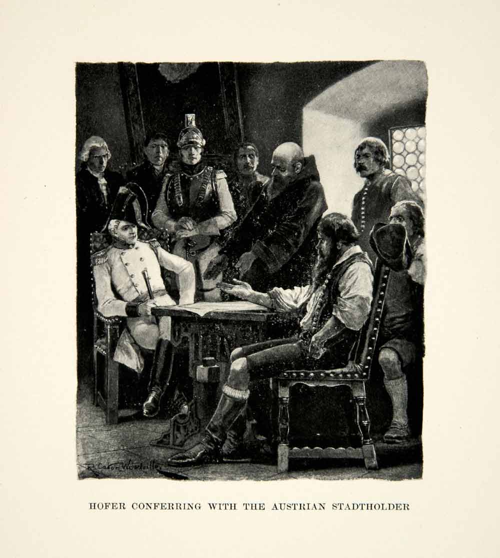 1896 Print Caton Woodville Andreas Hofer Tirolean German Rebellion Leader XEGA9