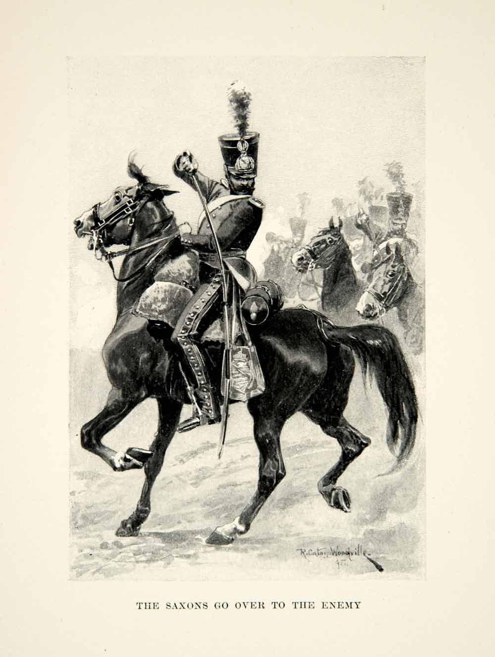 1896 Print Corton Woodville Battle of Nations Leipzig Napoleonic
