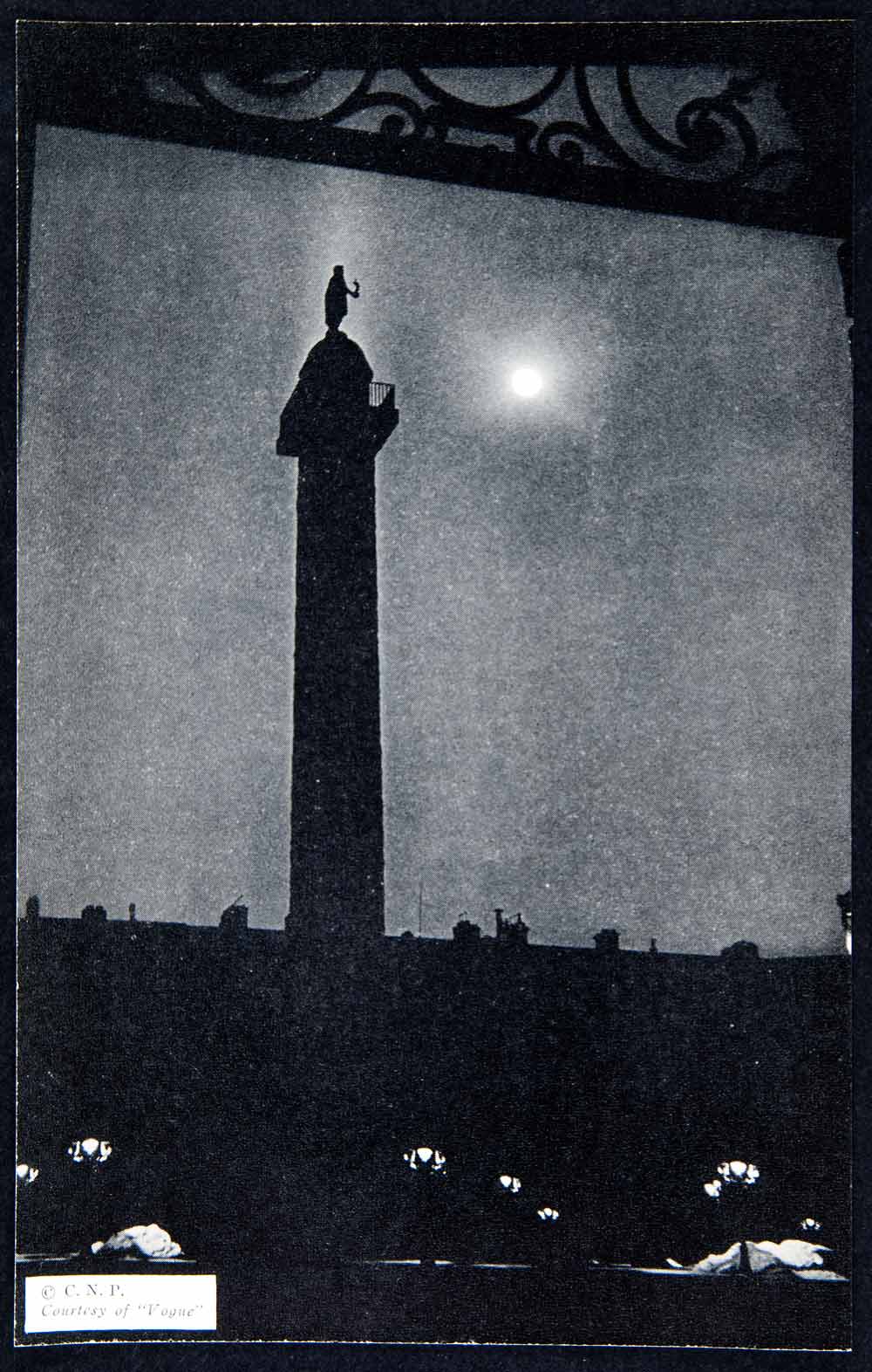 1941 Print Vichy France Paris Skyline Night World War II Street Paix XEH3