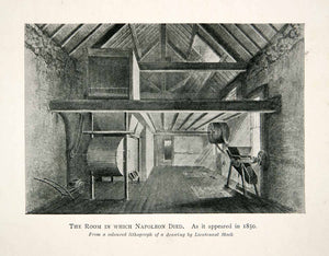 1903 Print Longwood House Napoleon Bonaparte Death Room Exil Saint Helena XEH6