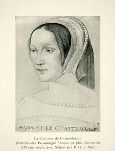 1903 Print Francoise Foix Comtess Chateaubriand Mistress Francois I XEH9