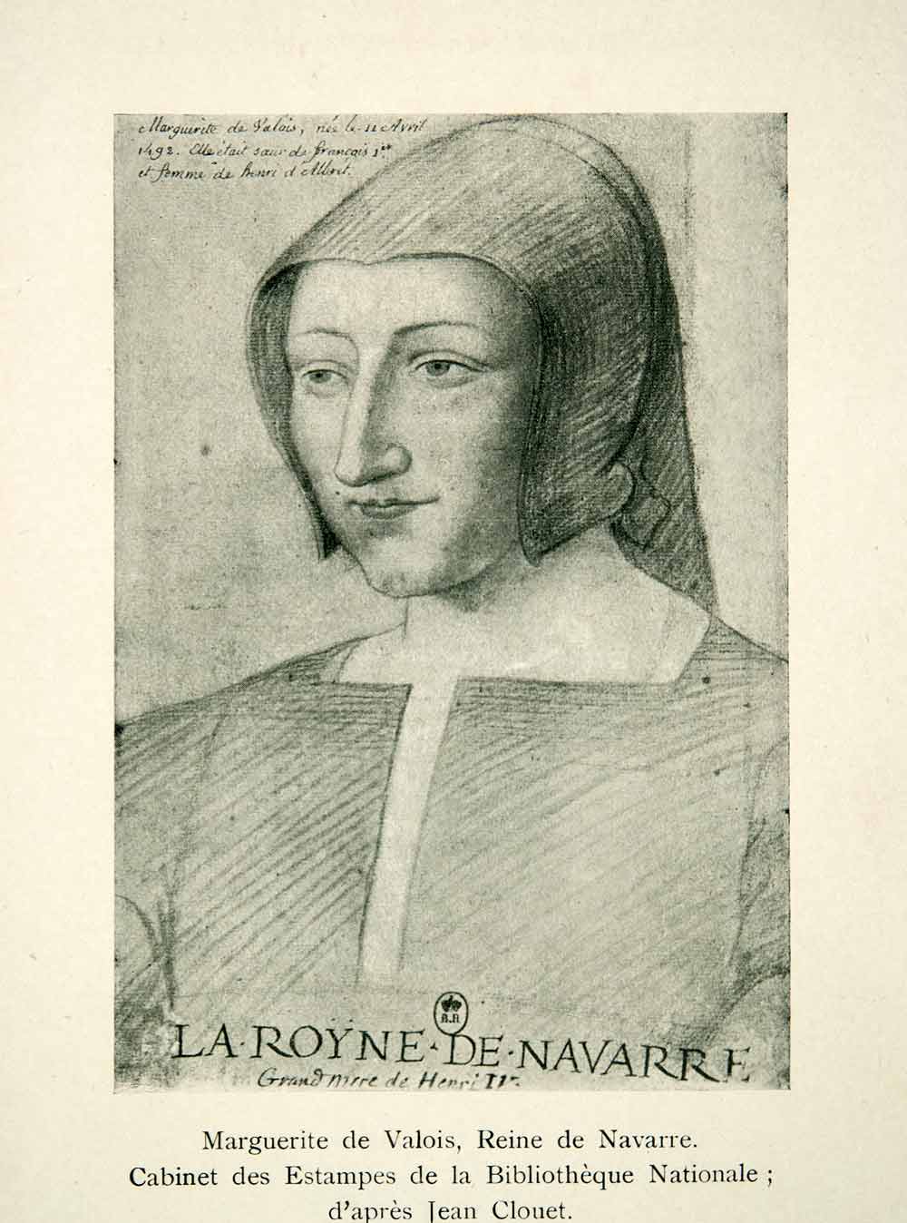 Portrait of a historical figure - Marguerite de Valois in her youth. with a Portrait of a historical figure - Marguerite de Valois in her youth. with a